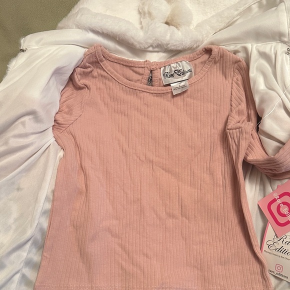 Rare Editions Pink Ribbed Top - Picture 2 of 4